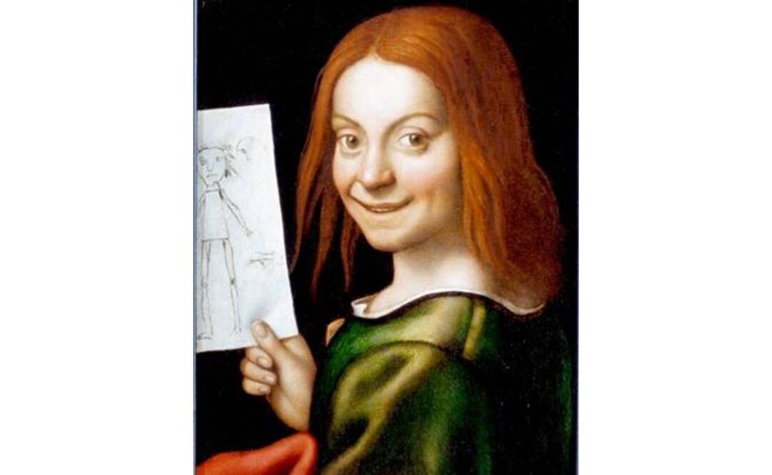 "Ritratto di giovane con disegno infantile", de Giovanni Francesco Caroto. FOTO: Tomada de Corriere del Veneto.
