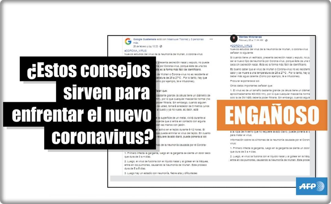 La engañosa lista con consejos para combatir el nuevo coronavirus