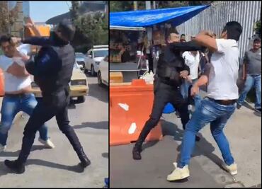 VIDEO: “No se vayan a meter”; vendedor ambulante y policía pelan en la alcaldía Benito Juárez “a puño limpio"