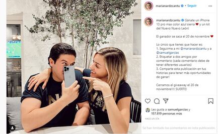 Cuestionan a Mariana Rodríguez, esposa de Samuel García, por regalar iPhone en su Instagram