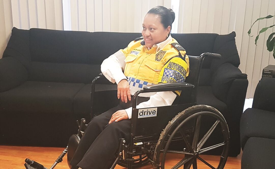 Marisol Cervantes Pulido, policía Bancaria asignada a Parquímetros. (CORTESÍA)