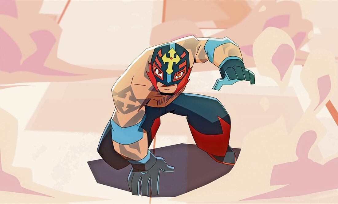 En la historia el Rey Mysterio se enfrenta contra el malévolo luchador Uroboros con la ayuda de un fanático del deporte llamado Óscar. Foto: HBO MAX