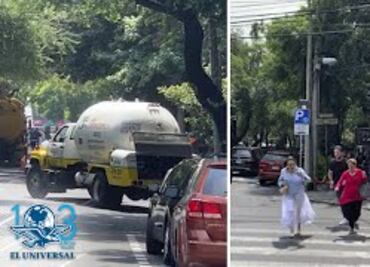 Captan en video fuga en pipa de gas en la Roma