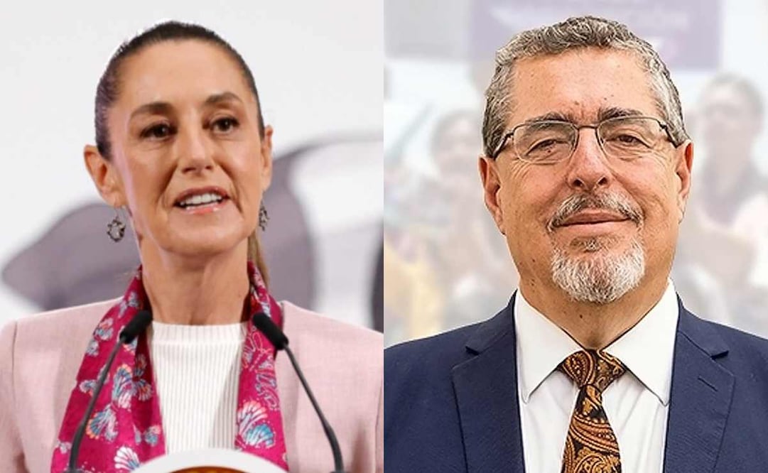 La presidenta Claudia Sheinbaum y Bernardo Arévalo, presidente de Guatemala. Foto: Diego Simón Sánchez / EL UNIVERSAL y Especial.