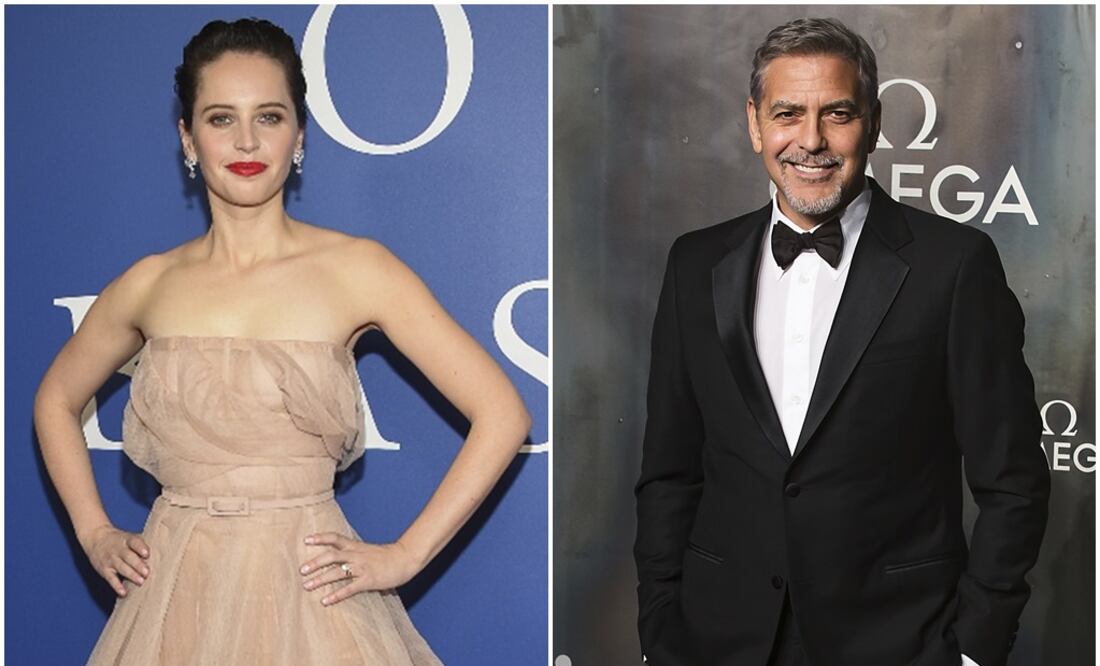 Felicity Jones y George Clooney. Foto: Archivo