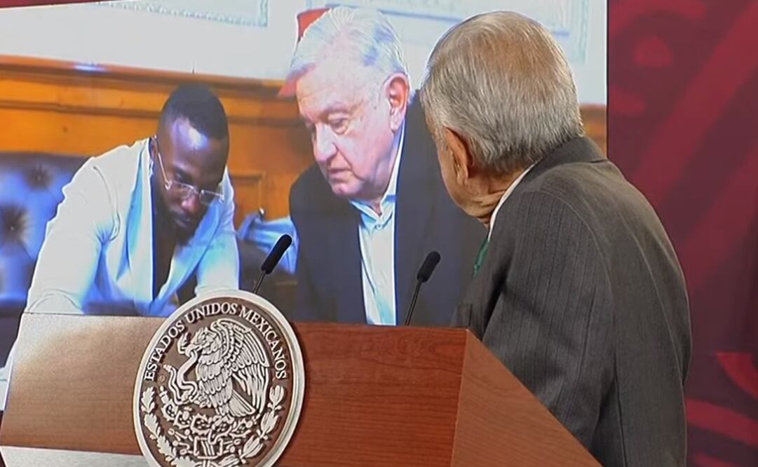 López Obrador calificó a Randy Arozarena como “muy bueno”. Foto: Captura