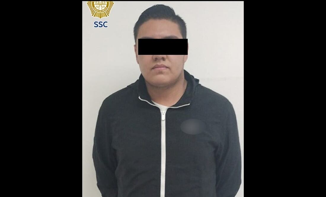 El joven de 21 años presuntamente exigía dinero en efectivo al sacristán de una iglesia en la alcaldía Iztapalapa. Foto: Secretaría de Seguridad Ciudadana de la Ciudad de México