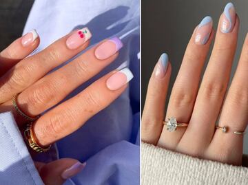Diseños irresistibles de manicura francesa en tonos pastel