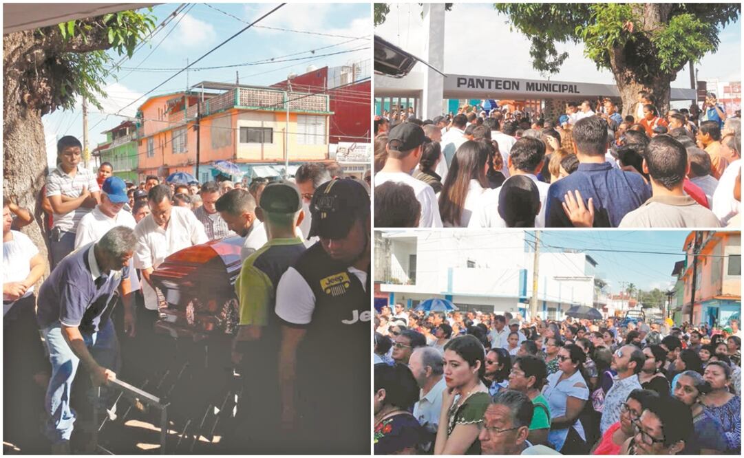 Familiares, amigos y radioescuchas acudieron al sepelio de Jesús Eugenio Ramos, el quinto comunicador asesinado en los últimos 10 años en Tabasco. FOTOS: CORTESÍA