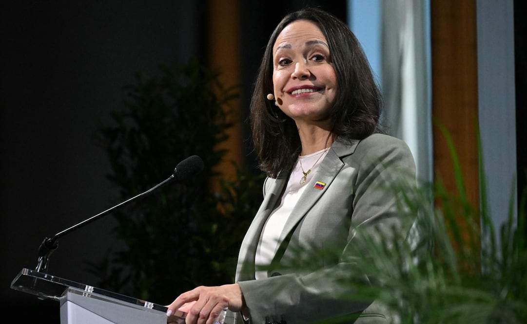 Maria Corina Machado durante la conferencia de CERAWeek en Houston, Texas (24/03/2026). Foto: AFP.