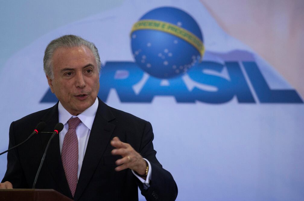 El presidente de Brasil, Michel Temer, dirige unas palabras durante una ceremonia en el Palacio do Planalto de Brasilia (Foto: EFE)