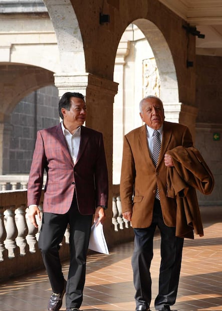 Mario Delgado y Francisco Garduño, nuevo Director General de Centros de Formación para el Trabajo este lunes 19 de enero de 2026. Foto: Especial