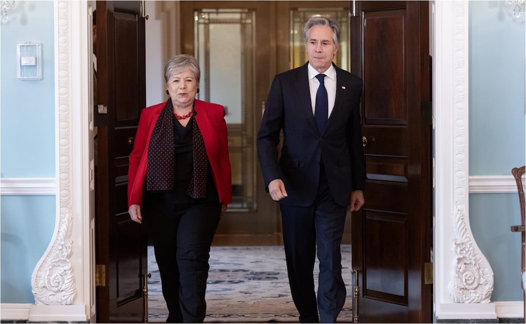 Alicia Bárcena y Antony Blinken. Foto: Michael Reynolds/EFE