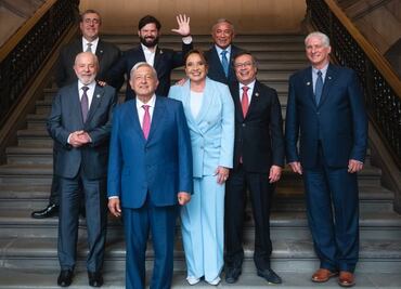 AMLO come en Palacio Nacional con sus homólogos de Brasil, Cuba, Chile, Honduras y Colombia