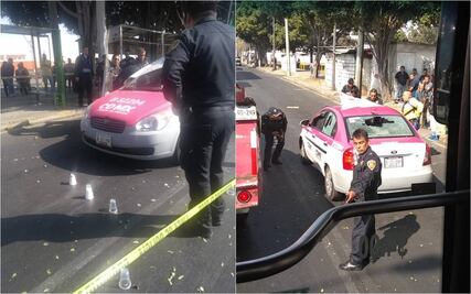 Sujetos en motoneta asesinan a dos en un taxi en Iztapalapa
