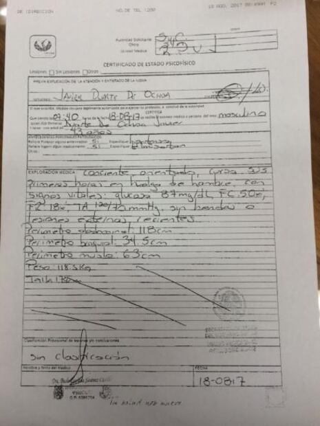 Salud de Javier Duarte es estable pese a huelga de hambre