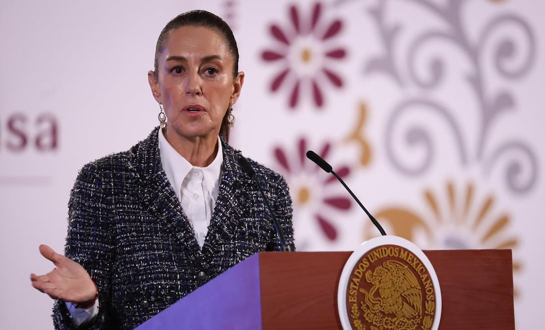 Claudia Sheinbaum señaló que "son los propios jueces, juezas, magistrados, ministros, ministras que están defendiendo sus propios privilegios". Foto: Diego Simón / EL UNIVERSAL