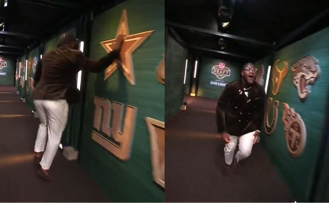 La reacción de Tyler Booker al ser elegido por los Cowboys en el draft de la NFL - Foto: Especial