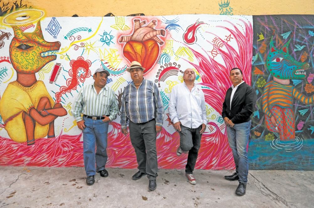 De izq. a der., El Teto, Paco Banda, El Mosco y Morgan , cuatro exintegrantes de "Los Panchitos", llamados así de forma despectiva porque provenían de familias de diferentes estados de la República. Foto/VALENTE ROSAS. EL UNIVERSAL