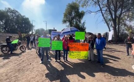 Protesta en Teoloyucan por obras del Tren México-Querétaro; pobladores retienen maquinaria