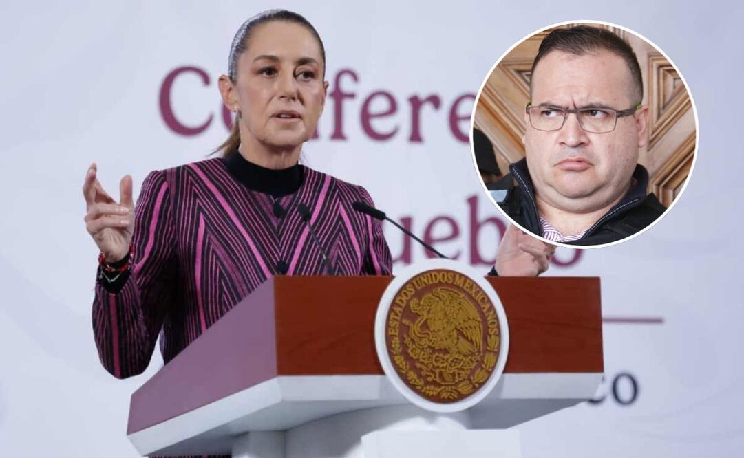 Claudia Sheinbaum, presidenta de México, durante la mañanera del 12 de noviembre del 2025 y Javier Duarte Ochoa, exgobernador de Veracruz. Fotos: Fernanda Rojas/ EL UNIVERSAL y Especial