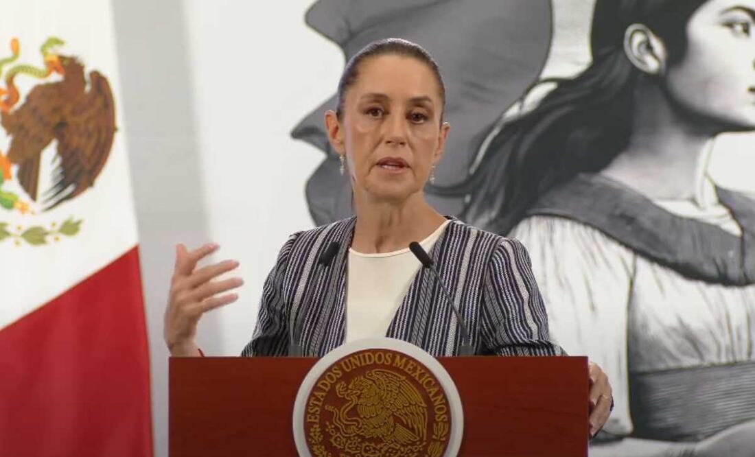 La presidenta Claudia Sheinbaum durante la mañanera de este 21 de mayo del 2025. Foto: Captura de pantalla