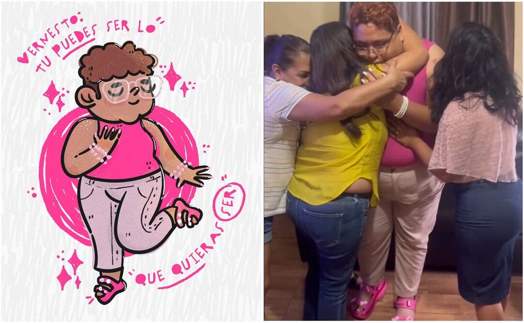 Usuarios muestran apoyo a Ernesto, el joven que fue criticado por su forma de vestir para ver “Barbie”. Foto: Tomada de video @MerGarza y Facebook @PatadePollo