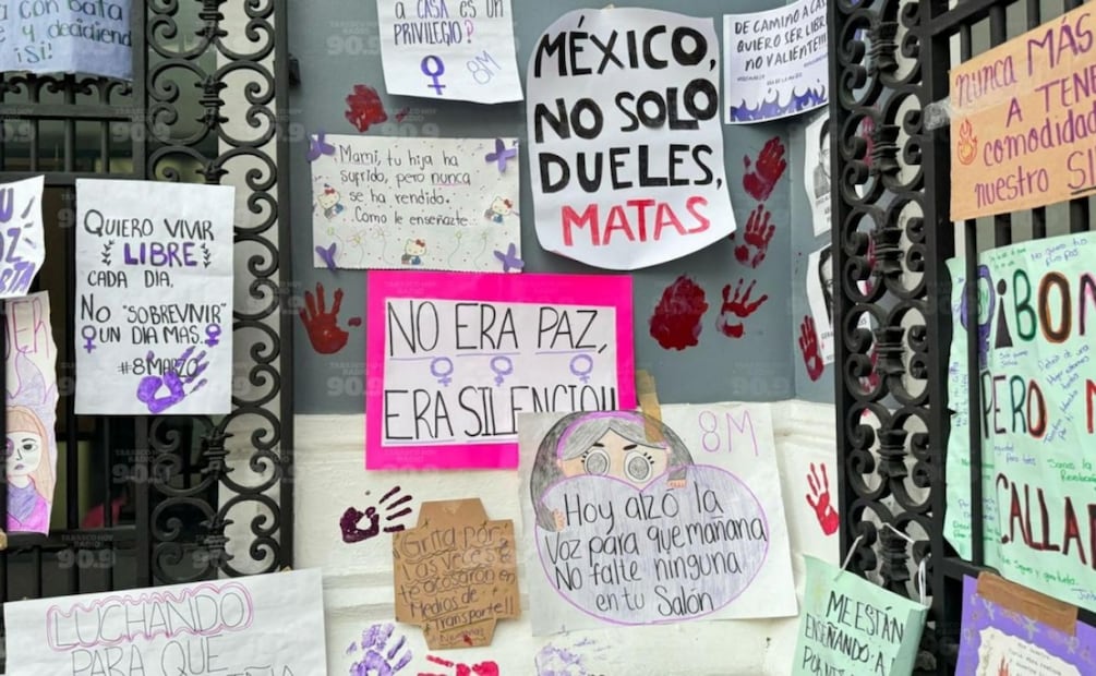 Marcha en Tabasco por el Día Internacional de la Mujer este 8M (08/03/2025). Foto: Especial