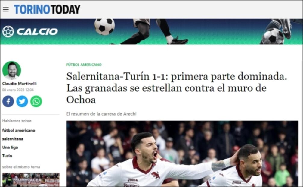 Prensa en Italia se rinde ante Guillermo Ochoa por sus actuaciones con la Salernitana