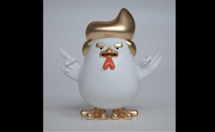 Escultura de gallo se asemeja a Donald Trump