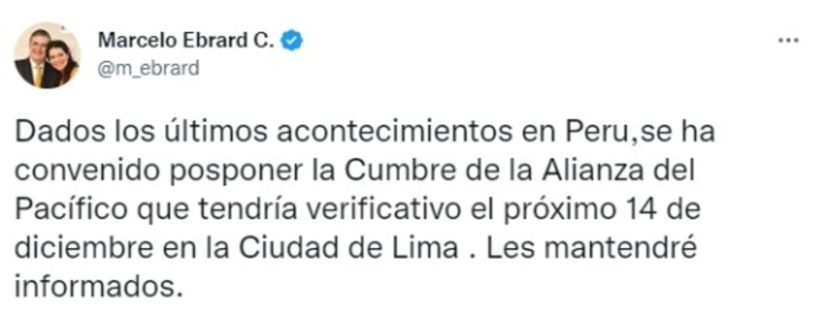 Posponen Alianza del Pacífico tras anuncio de Pedro Castillo de disolución del Congreso de Perú