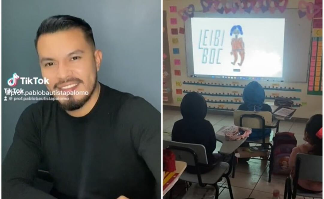 El educador, Pablo Bautista, logró asombrar a los menores en su salón de clases. Foto: Captura de pantalla tomada de TikTok @prof.pablobautistapalomo 
