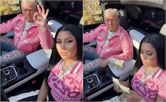 Nicki Minaj comparte fotos junto a Donald Trump, hechas con IA; visten de rosa y cuentan billetes 