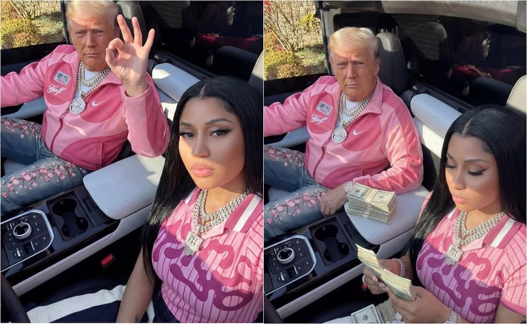 Nicki Minaj comparte en su cuenta de X, imágenes hechas con IA, junto a Donald Trump.
Fotos: X