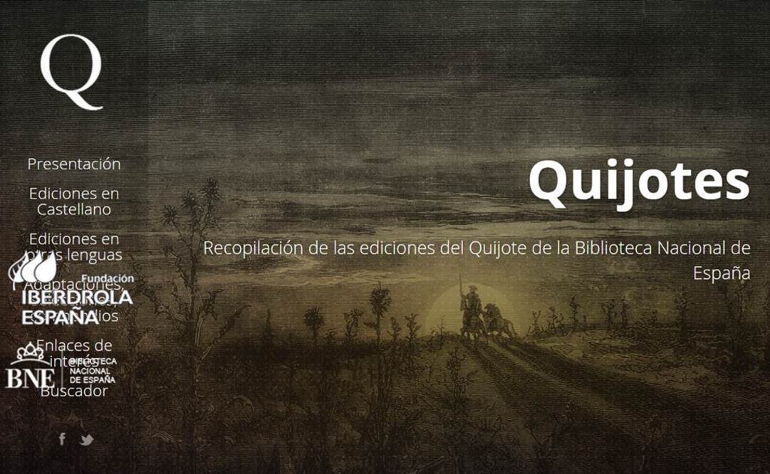 En el sitio podrán consultarse un conjunto de las ediciones del “Quijote”, desde la primera, en 1605, hasta las más recientes. FOTO: Tomada de Bne.es