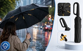 Temporada de lluvias en México; evita mojarte con este paraguas plegable automático; consíguelo en menos de 300 pesos