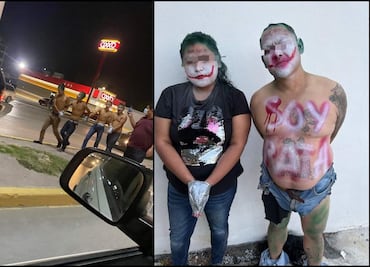 Dejan pintados como payasos y amarrados a presuntos ladrones en Río Bravo, Tamaulipas
