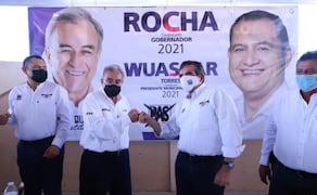 Rubén Rocha Moya y Héctor Melesio Cuén Ojeda durante la campaña en la que Rocha buscaba la gubernatura de Sinaloa. Foto: Especial