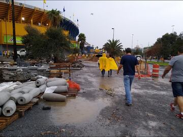 Fuerte tormenta afecta inmediaciones del estadio Universitario
