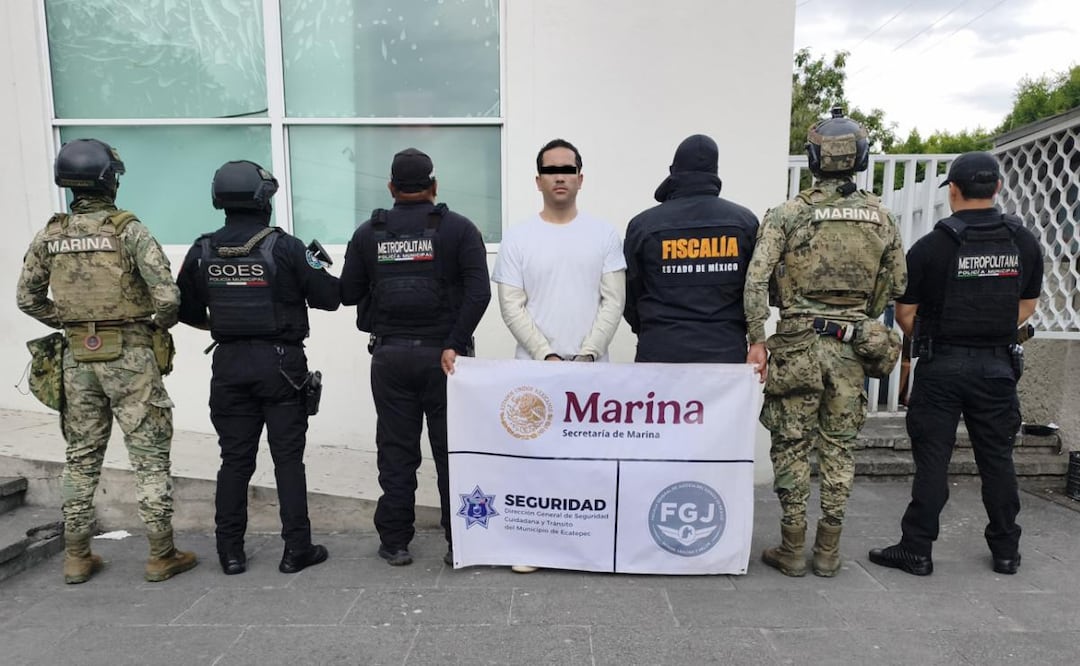 Detienen en el AICM a David Vargas Rivera, alias “Ocra”, identificado como el mayor líder huachicolero del Edomex (16/07/2026). Foto: Especial