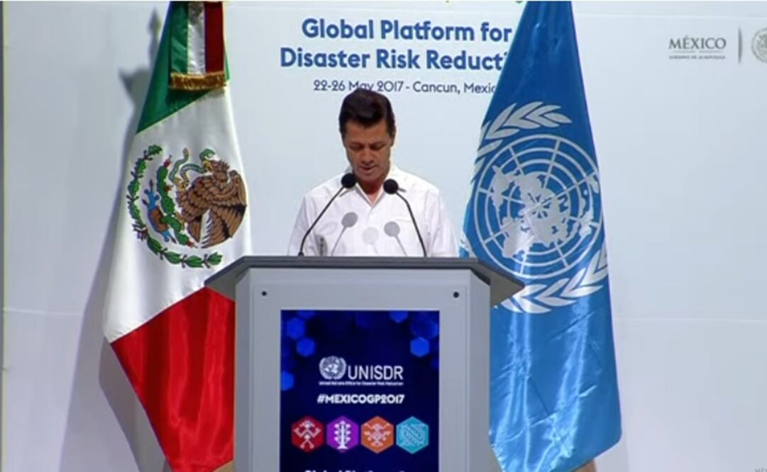 El Presidente participó en el marco de la Apertura de la Plataforma Global para la Reducción del Riesgo de Desastre, celebrada en Cancún. /Especial - Presidencia