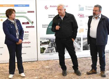 AMLO y Delfina Gómez supervisan ampliación del Tren Suburbano ramal Lechería-AIFA