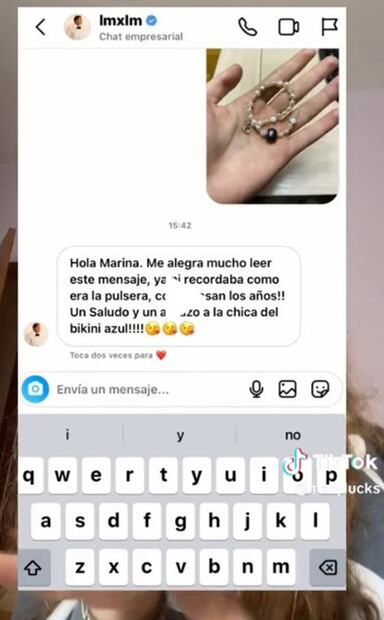 TikToker sospecha que su madre es la chica del bikini azul. Foto: Capturas de TikTok @marylucks