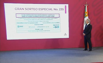 Asegura AMLO que se llegó a la meta de "cachitos" vendidos para rifa y premios del avión presidencial