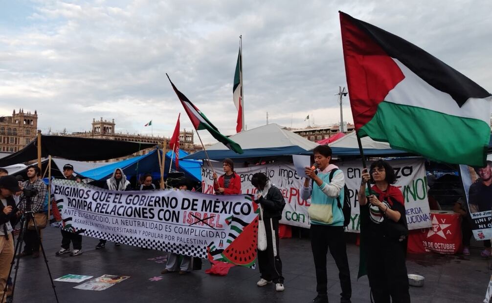 Protestas propalestina en los alrededores de Palacio Nacional. Foto: Eduardo Dina / EL UNIVERSAL