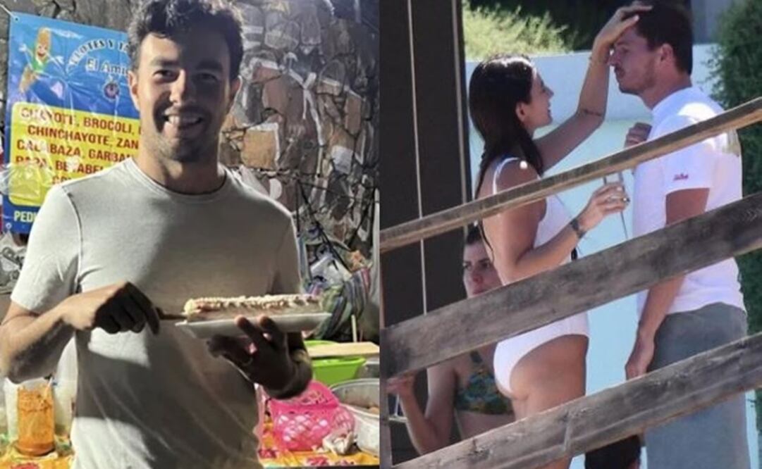 Checo Pérez y Max Verstappen , tras terminarse la primera mitad de la temporada 2023 - Foto: Especial