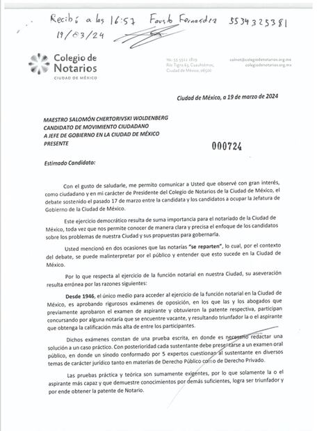 Responde Colegio de Notarios a Salomón Chertorivski. Foto: Especial