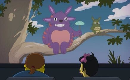 "Los Simpson" hacen homenaje a "Mi vecino Totoro" de Hayao Miyazaki