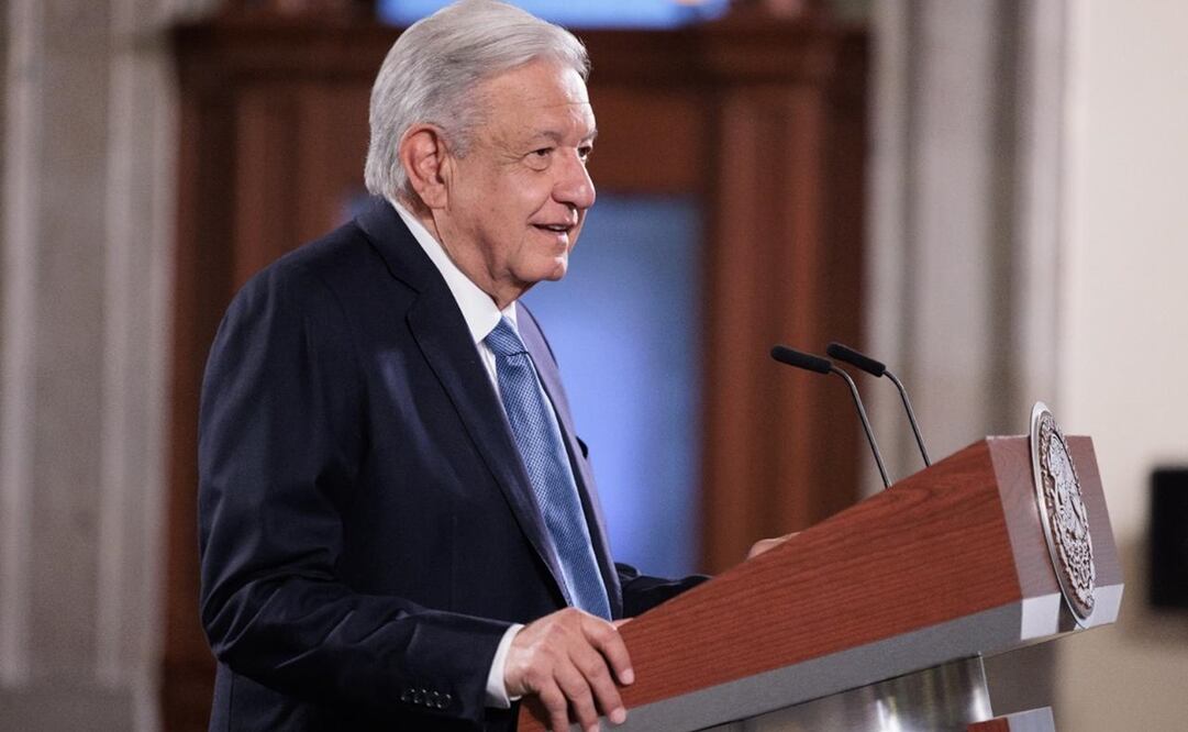 López Obrador en su mañanera de 27 de agosto en Palacio Nacional. Foto: Presidencia