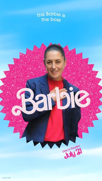 En redes sociales así se compartió la imagen de la Jefa de Gobierno con la herramienta de IA de la película de Barbie /Foto: Especial